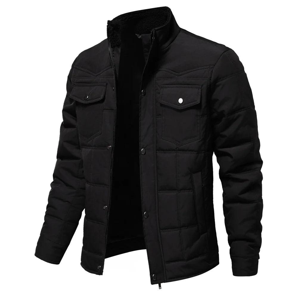 Snap Closure Quilted Jacket