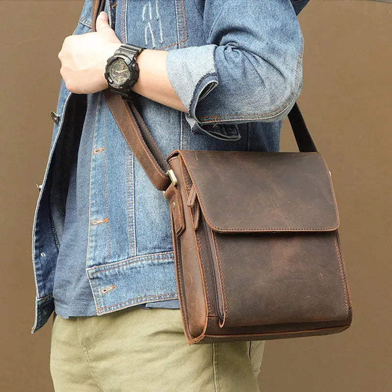 Structured Leather Shoulder Bag