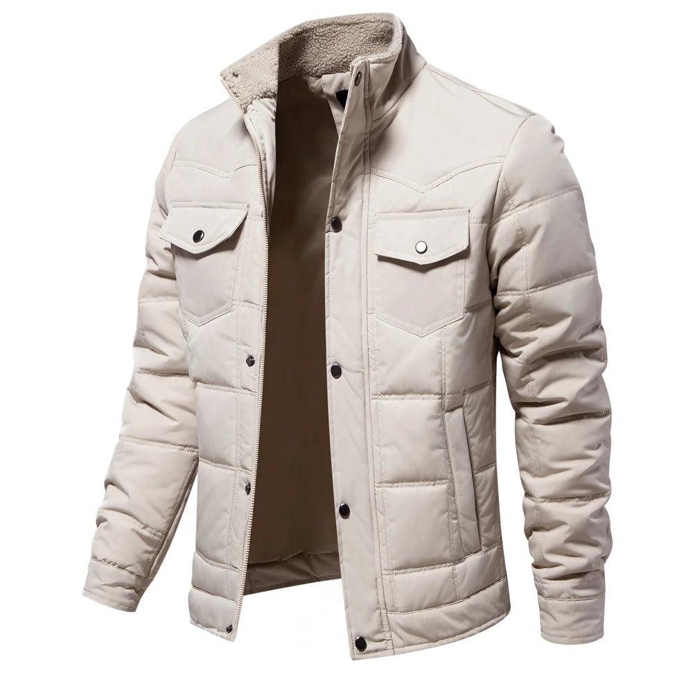 Snap Closure Quilted Jacket